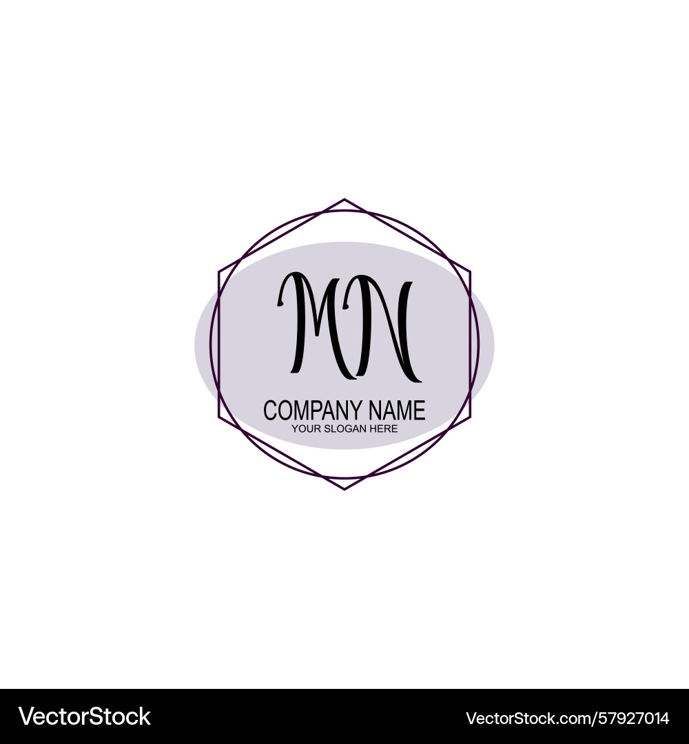 Handwriting logo concepts with initial mn Handwriting logo concepts with initial mn Vector Image