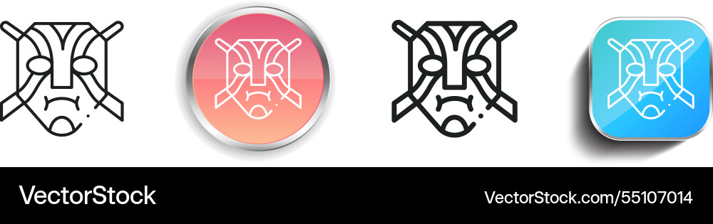Kabuki icon thin linear regular and button style vector image