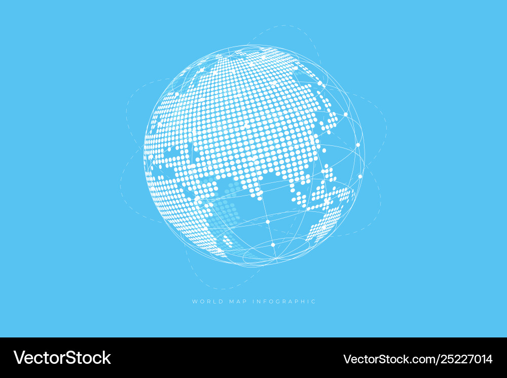 Simple globe shape global connection concept vector image