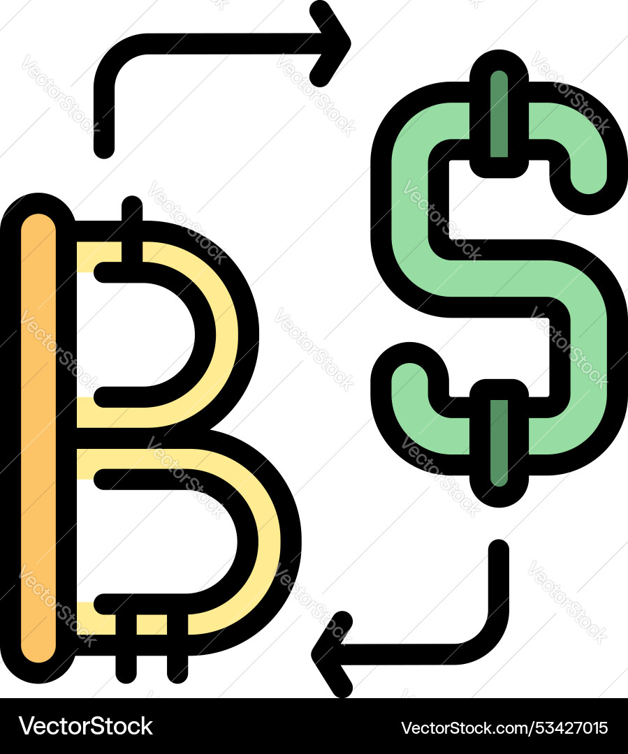 Bitcoin and dollar sign exchanging in blockchain Bitcoin and dollar sign exchanging in blockchain vector image