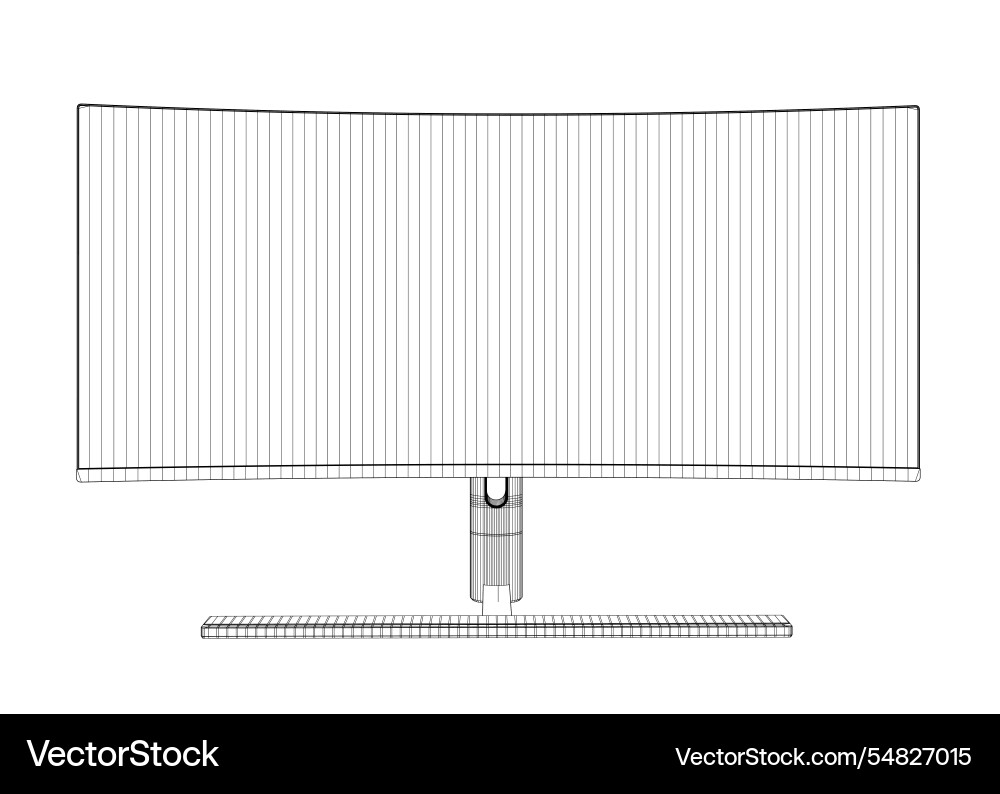 Wireframe of modern thin frame display computer Wireframe of modern thin frame display computer vector image