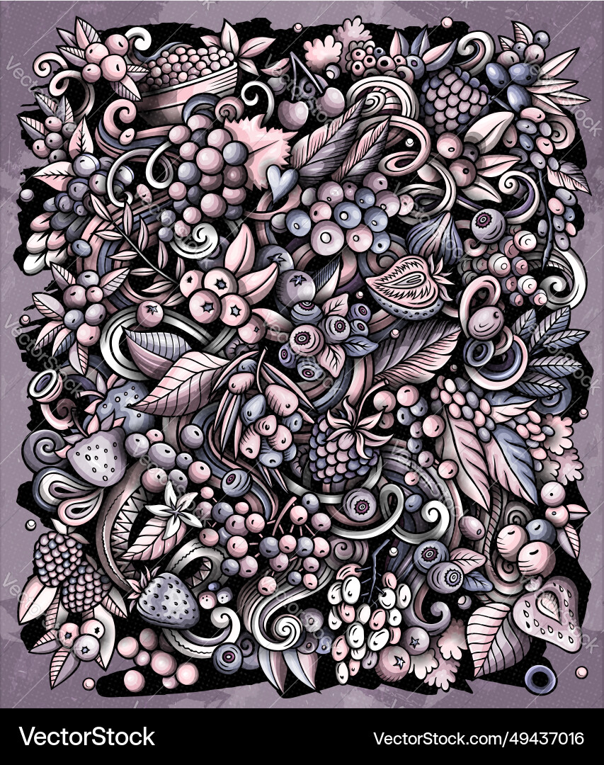 Beerenfrüchte Cartoon doodles Beerenfrüchte Cartoon doodles vektorbild