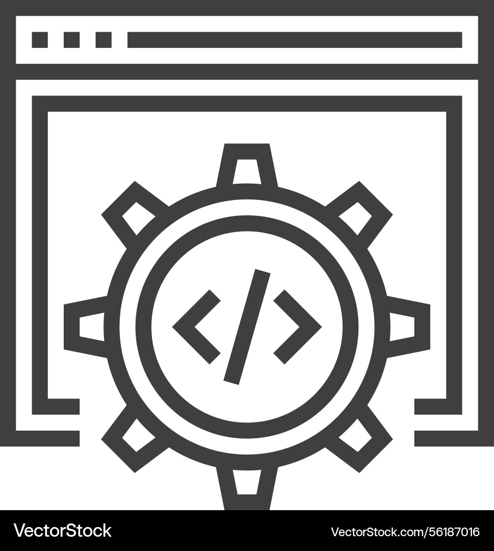 Code optimization flat line web icon Code optimization flat line web icon vector image