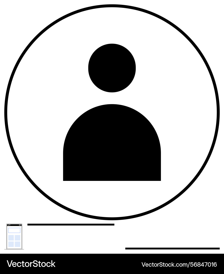 Minimal black user profile icon within circular Vector Image