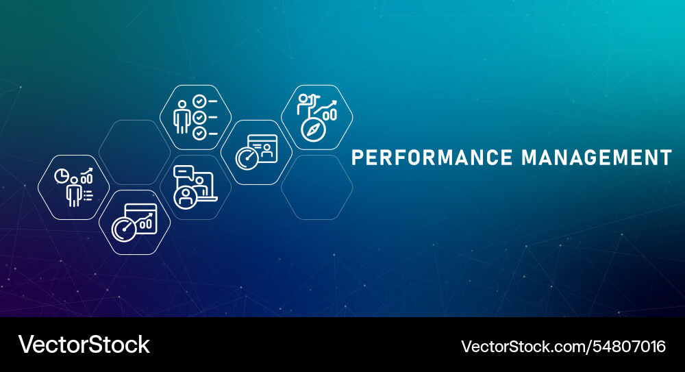 Performance management gradient header process vector image