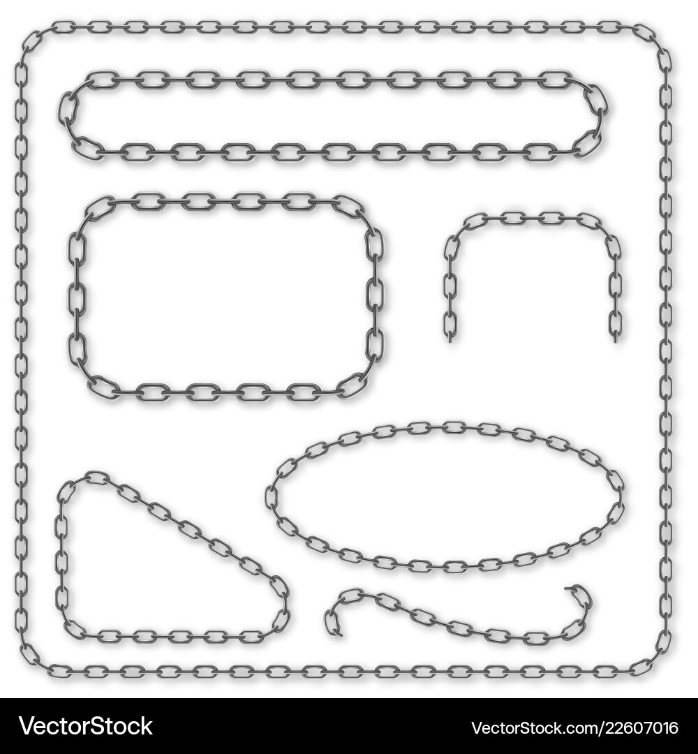 Realistic chain set for creating Realistic chain set for creating vector image