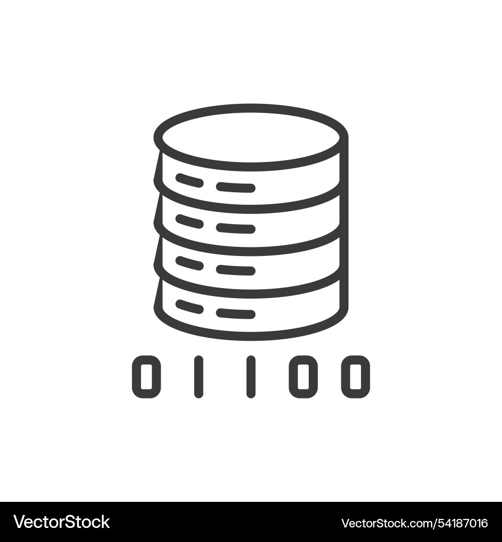 Server coding icon in line design Vector Image