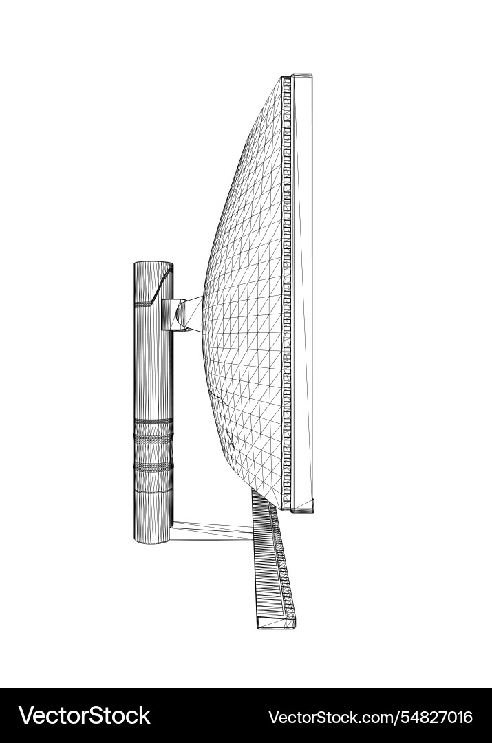 Wireframe of modern thin frame display computer Vector Image