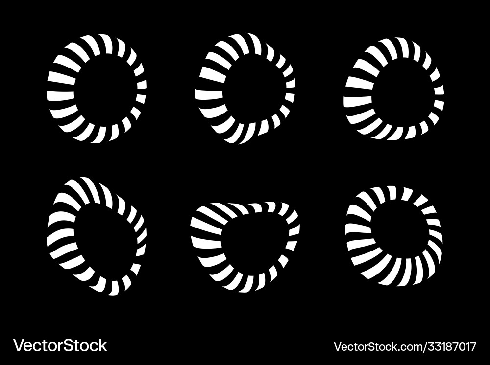 3d circular striped frames set three dimensional 3d circular striped frames set three dimensional vector image