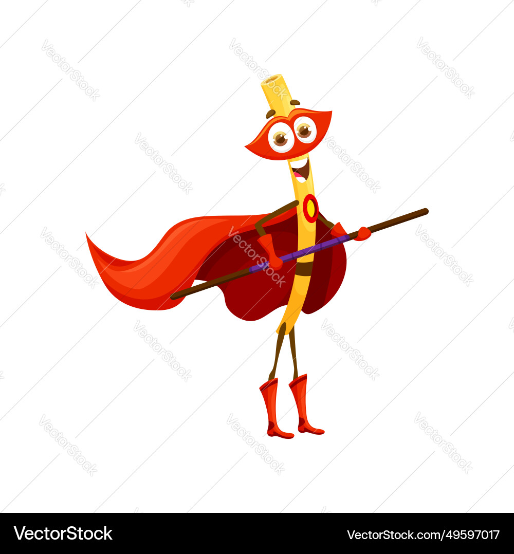Cartoon linguine italienische Pasta superhero Charakter Cartoon linguine italienische Pasta superhero Charakter vektorbild