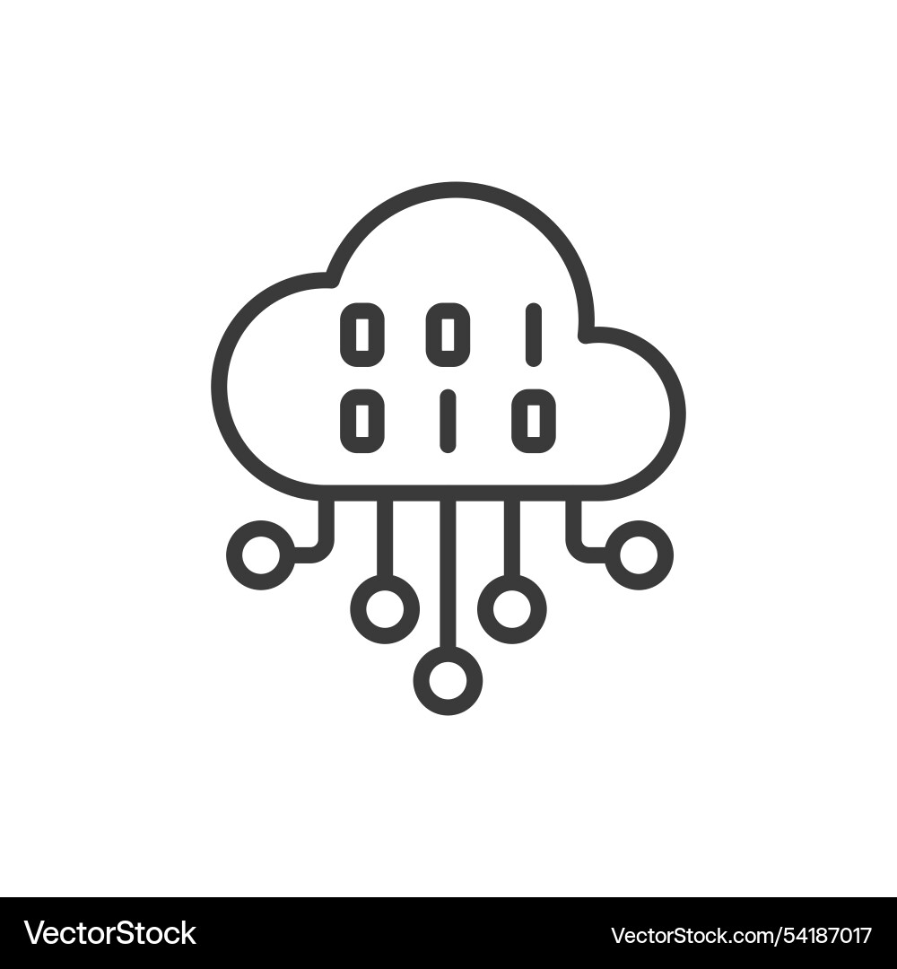 Cloud-Kodierungssymbol im Liniendesign Cloud-Kodierungssymbol im Liniendesign vektorbild