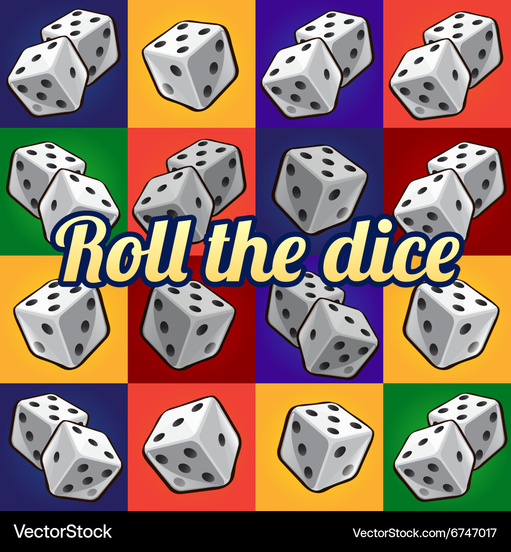 Roll the dice big set on a different background vector image