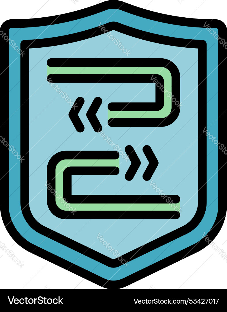 Secure data exchange symbol with shield protecting Vector Image