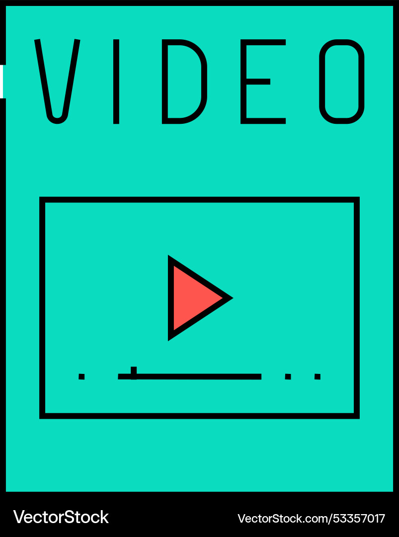 Video file format document icon color vector image