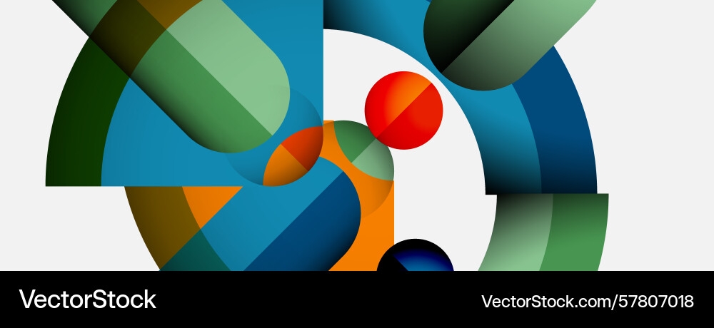 Abstract composition featuring overlapping curved Vector Image