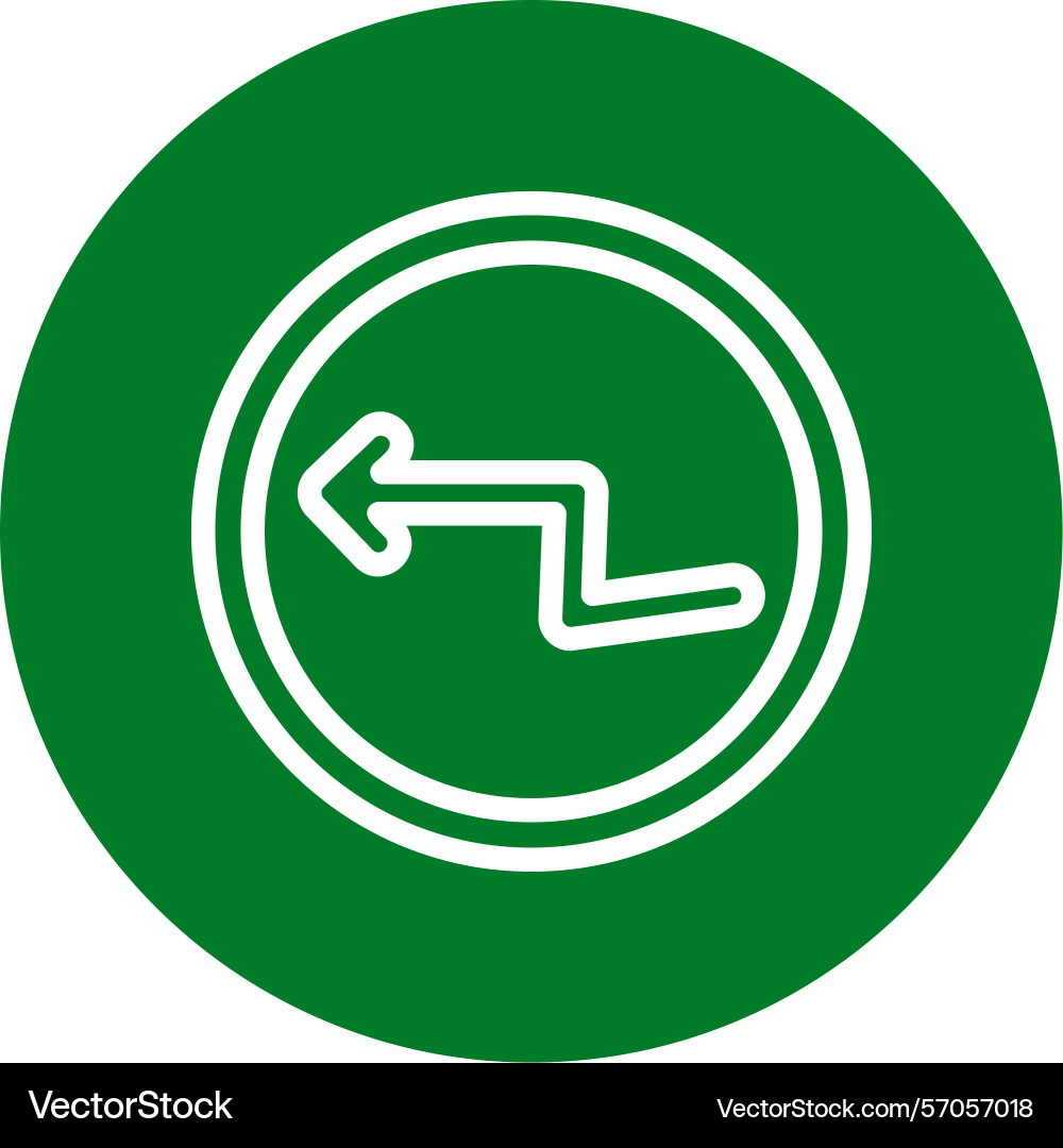 Arrow zigzag left line circle style icon design Vector Image