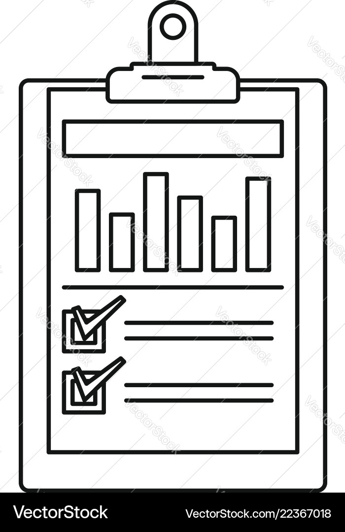 Checklist Graph Icon - Data Analysis vector image