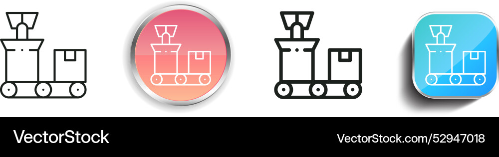 Conveyor belt icon thin linear regular and button vector image