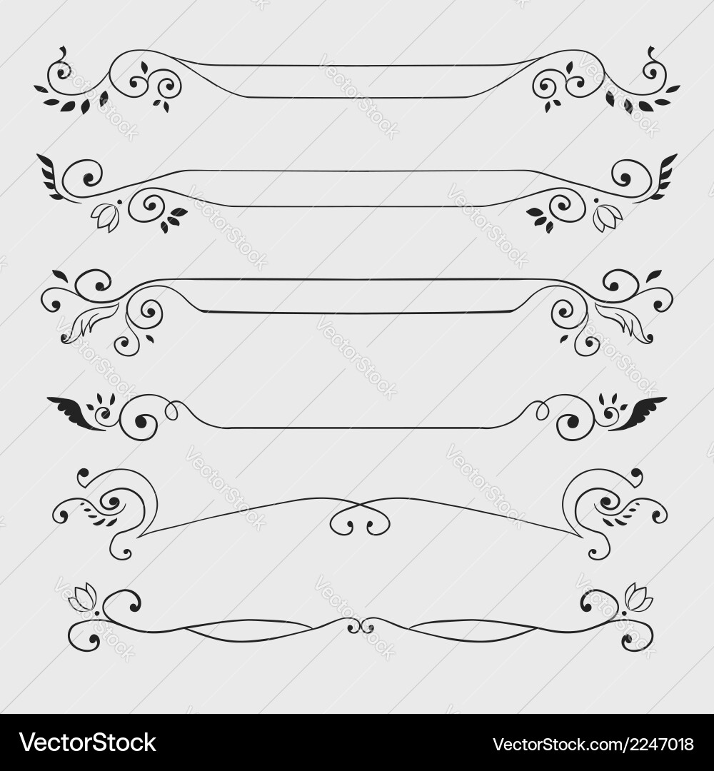 Elegant Curl Dividers Vector Image