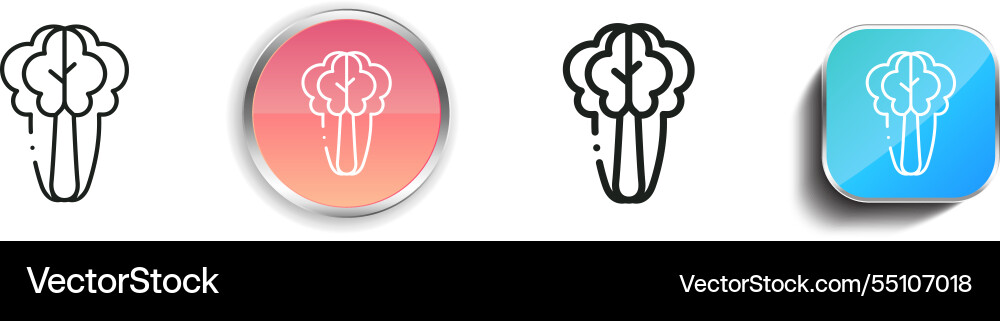 Kale icon thin linear regular and button style vector image