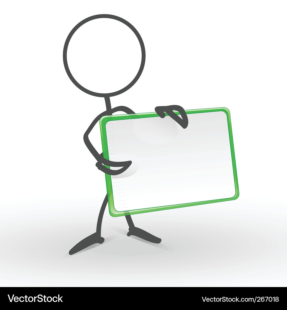 Man Holding a Blank Board Vector Image