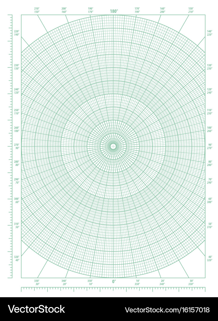Polar Coordinate Grid Graph Paper vector image