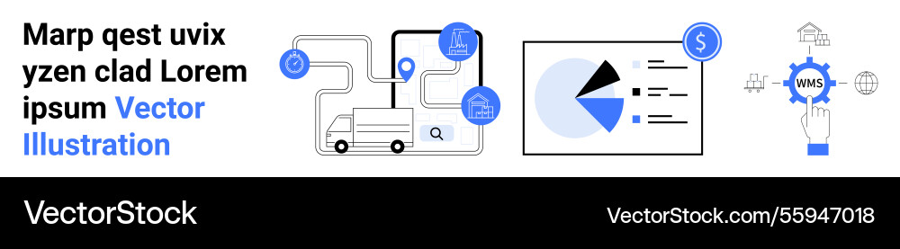 Supply chain process with data analytics Supply chain process with data analytics Vector Image
