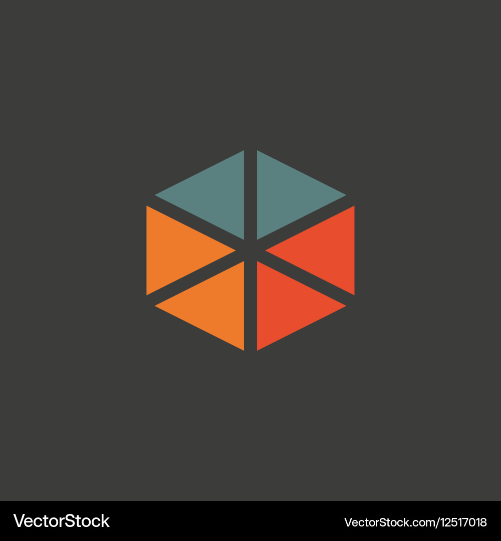 Triangular abstract logos icons in flat design Vector Image