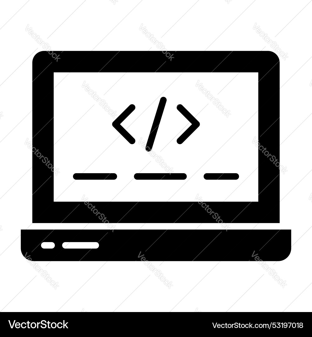 Web coding icon in trendy style easy to use vector image