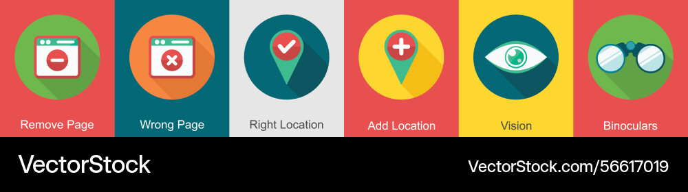 A set of 6 user interface icons as remove page vector image
