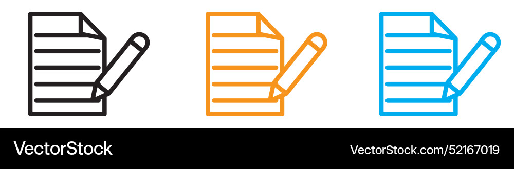 Assignment icon logo set collection for web app ui vector image