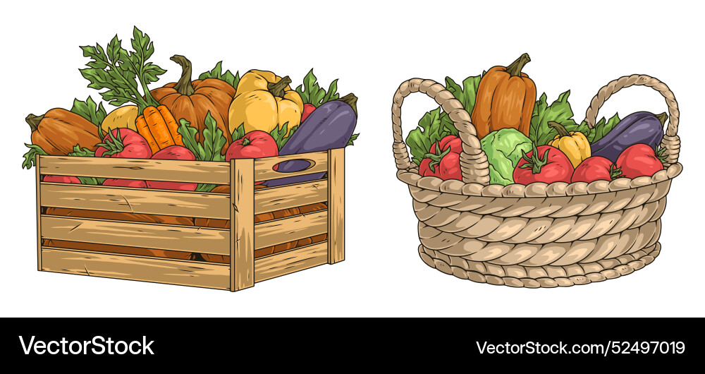 Autumn harvest colorful set stickers Autumn harvest colorful set stickers vector image