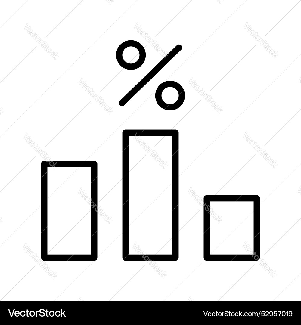 Bar chart icon outline style design isolated Vector Image