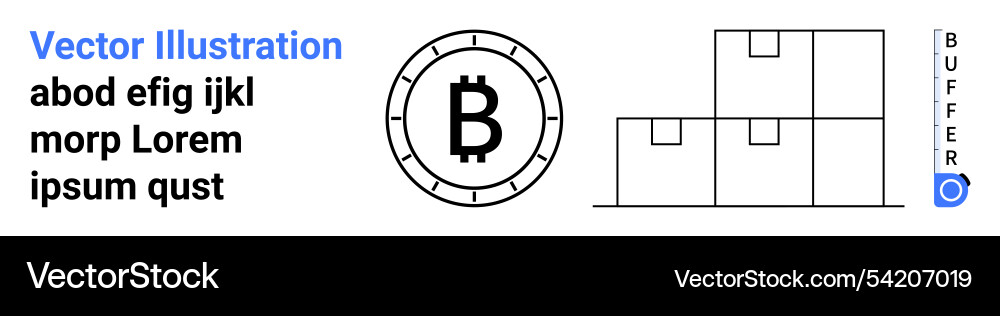 Bitcoin coin lorem ipsum text buffer symbol Bitcoin coin lorem ipsum text buffer symbol vector image