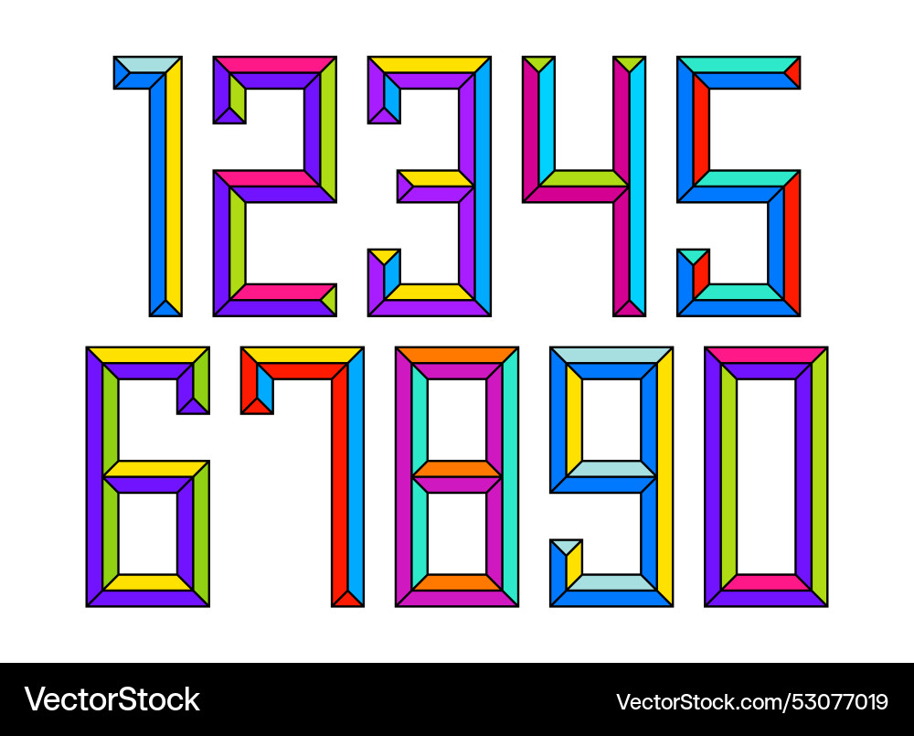 Child constructor colorful minimal square font Child constructor colorful minimal square font vector image