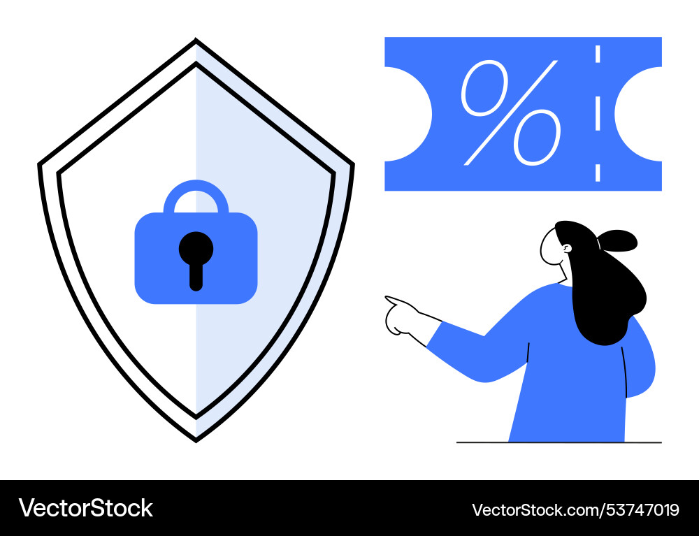 Cybersecurity and secure shopping concepts Vector Image