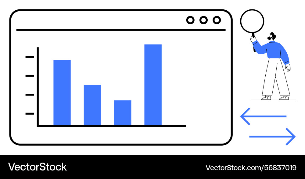 Data visualization on bar chart displayed Data visualization on bar chart displayed Vector Image