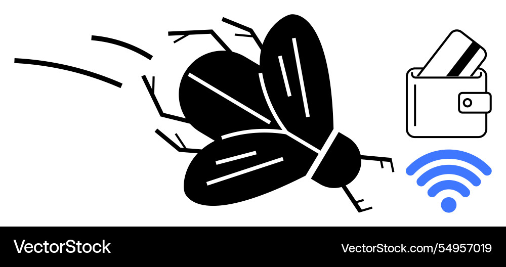 Digital transaction security bug represents Digital transaction security bug represents vector image
