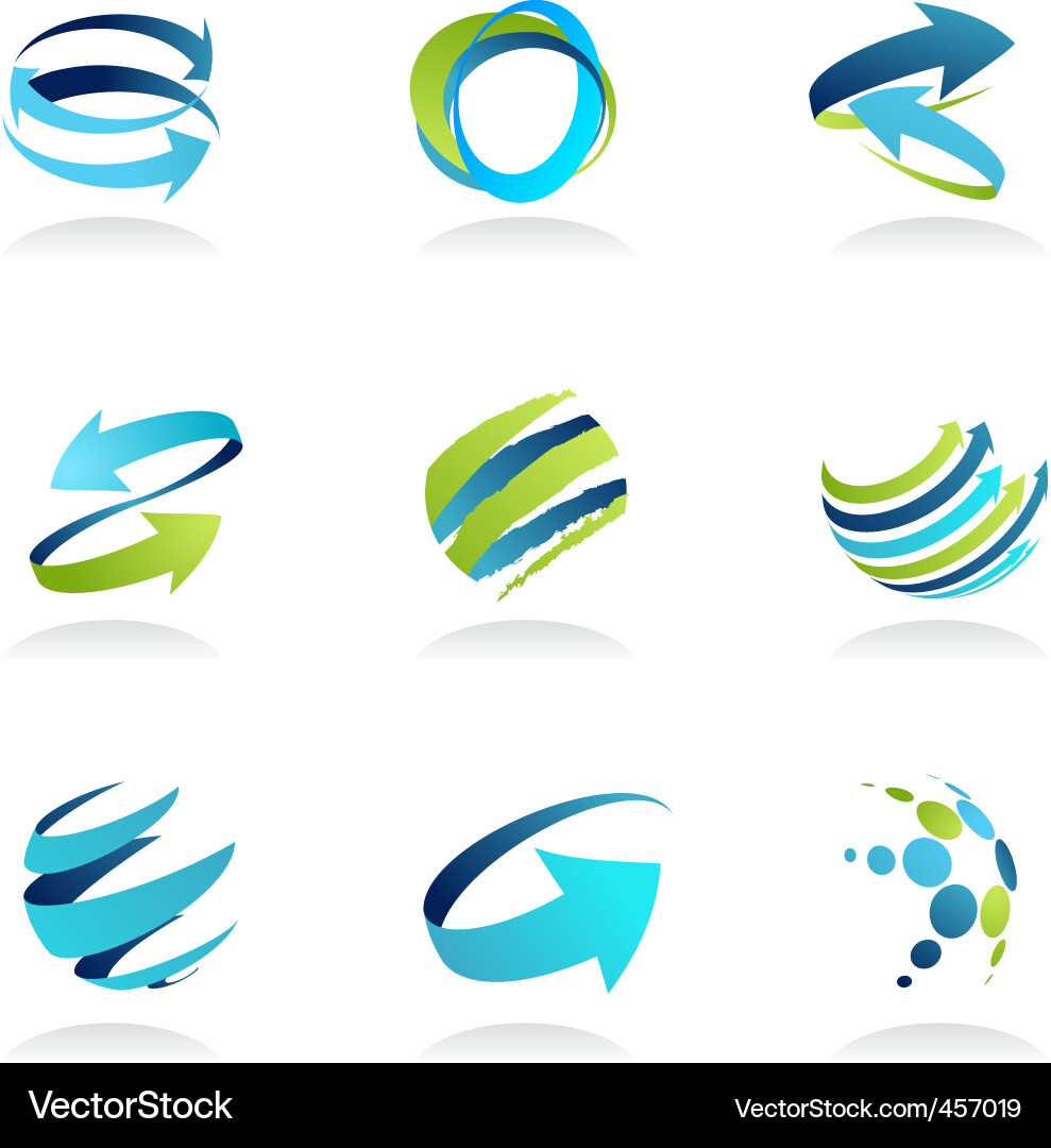 Fluid Forms: Abstract Icon Set vector image
