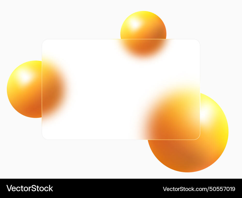 Glass morphism landing page with rectangular frame Glass morphism landing page with rectangular frame vector image