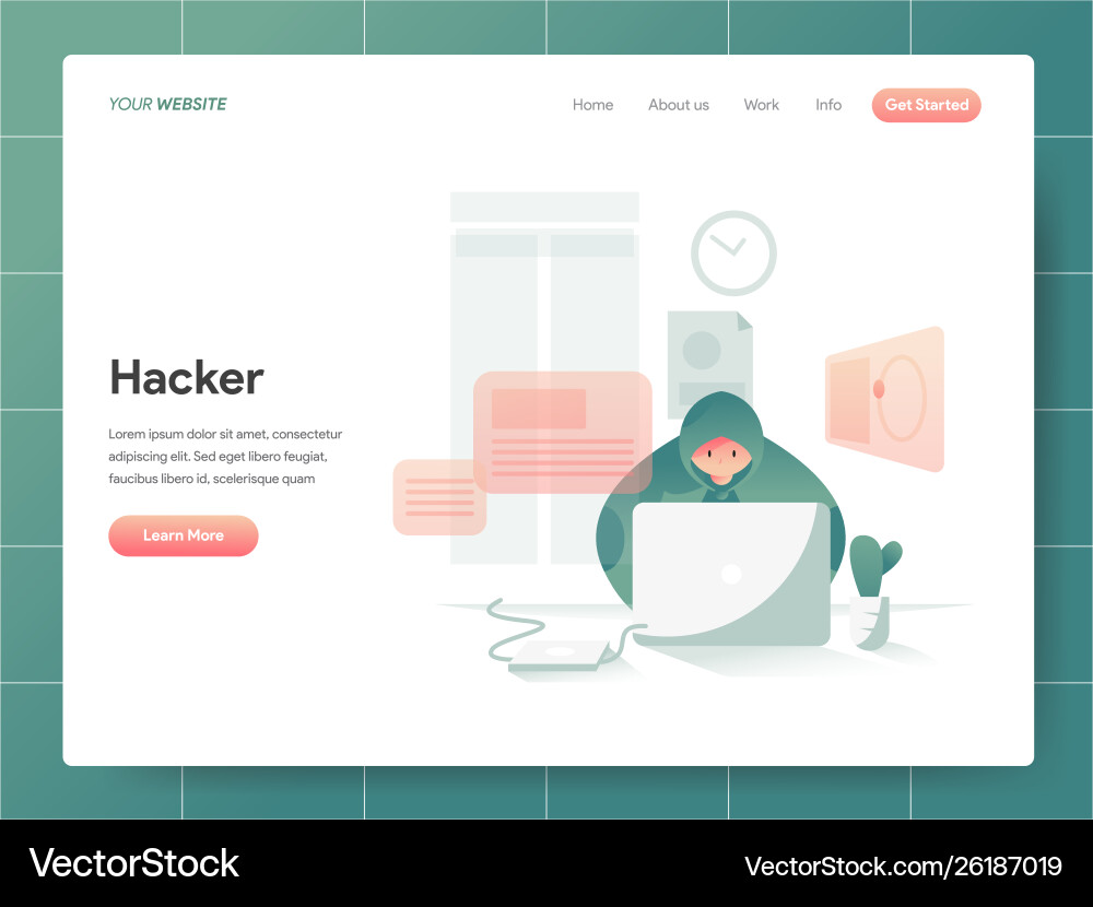 Hacker concept modern design web page Hacker concept modern design web page vector image