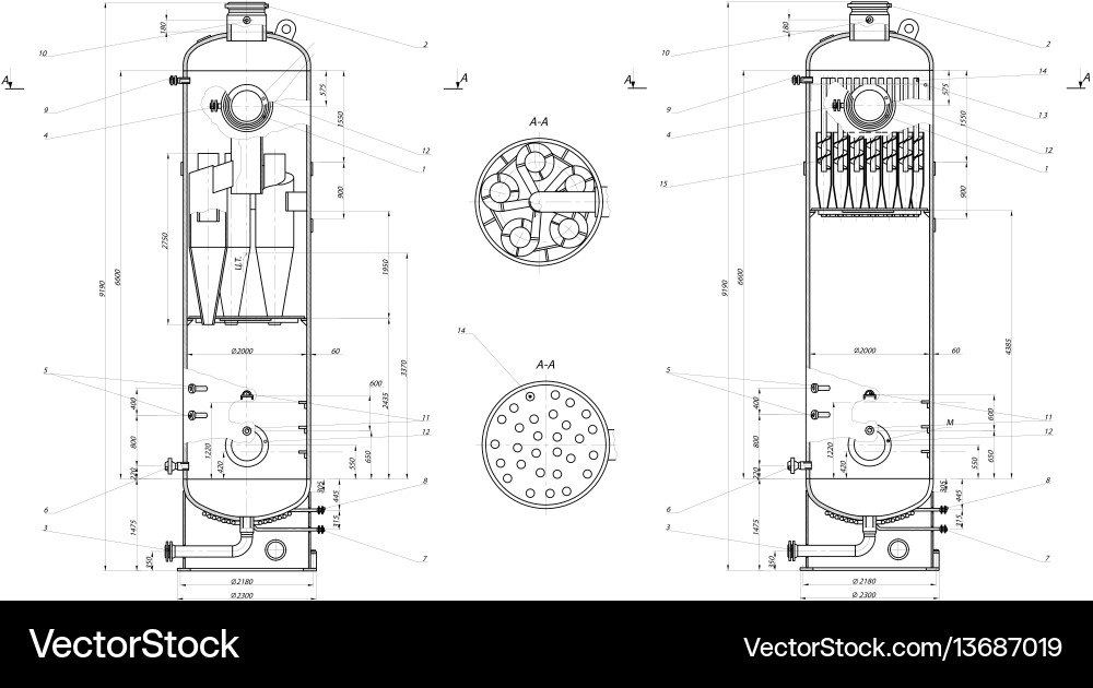 Installation cyclone filtration format Vector Image