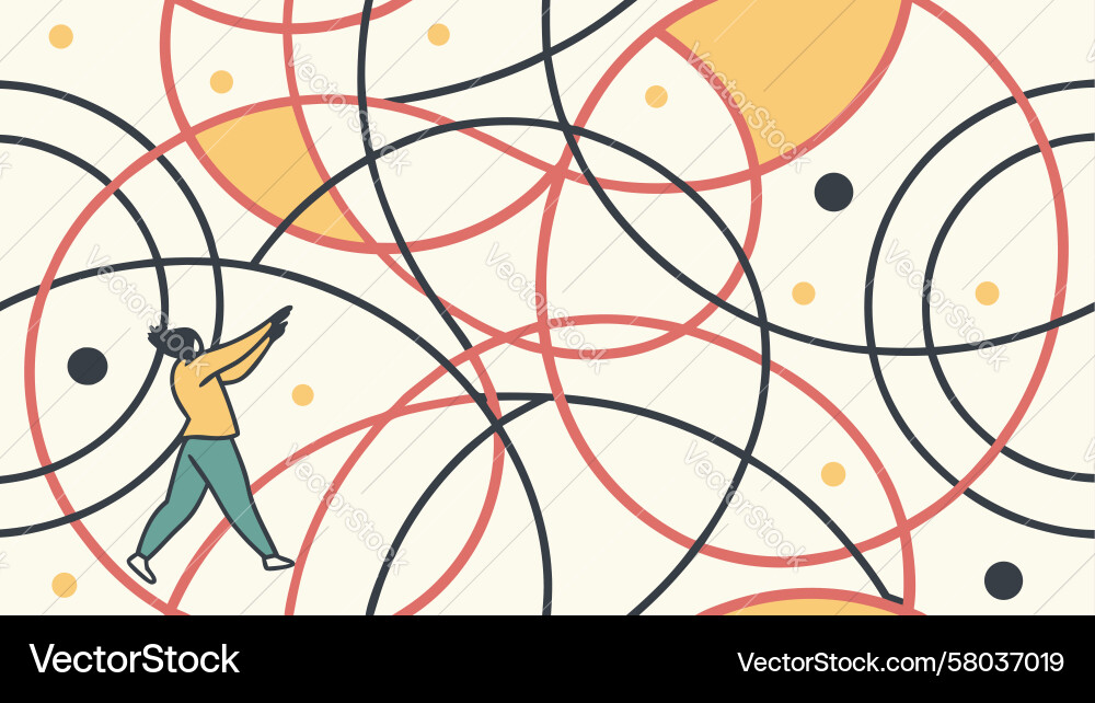 Intersecting Circular Lines – Abstract Pattern Vector Image