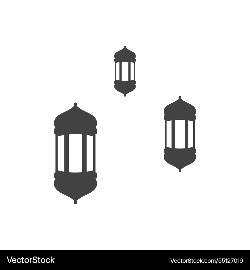Islamic symbol icon three lanterns flat Islamic symbol icon three lanterns flat vector image