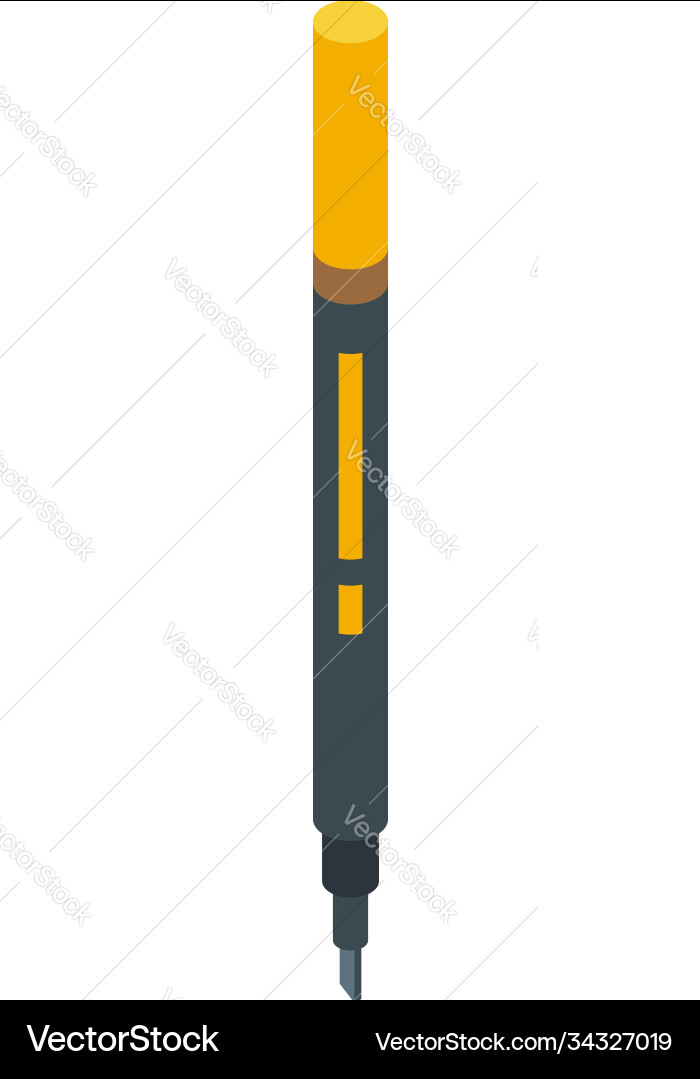 Kalligraphie Werkzeug Stift Ikone isometrische Stil Kalligraphie Werkzeug Stift Ikone isometrische Stil vektorbild