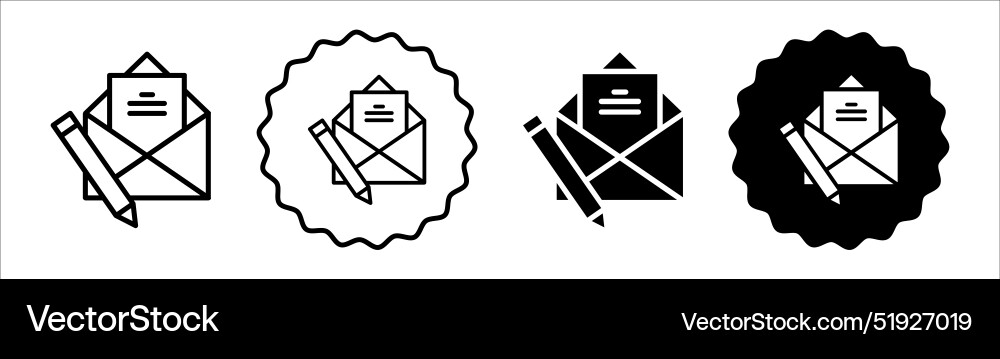 Message writing icon symbol set collection Message writing icon symbol set collection vector image