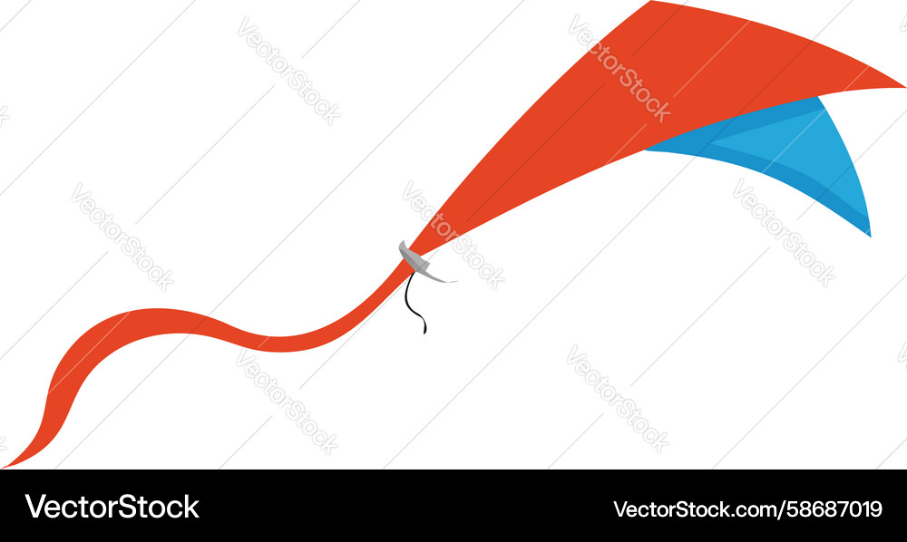 Minimalist red kite with single trailing line Vector Image
