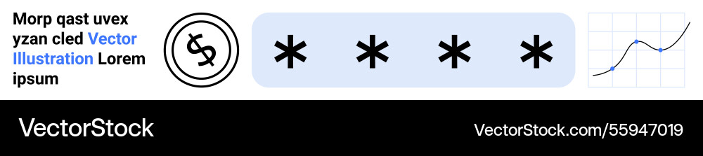 Password security with financial symbol and chart Password security with financial symbol and chart vector image
