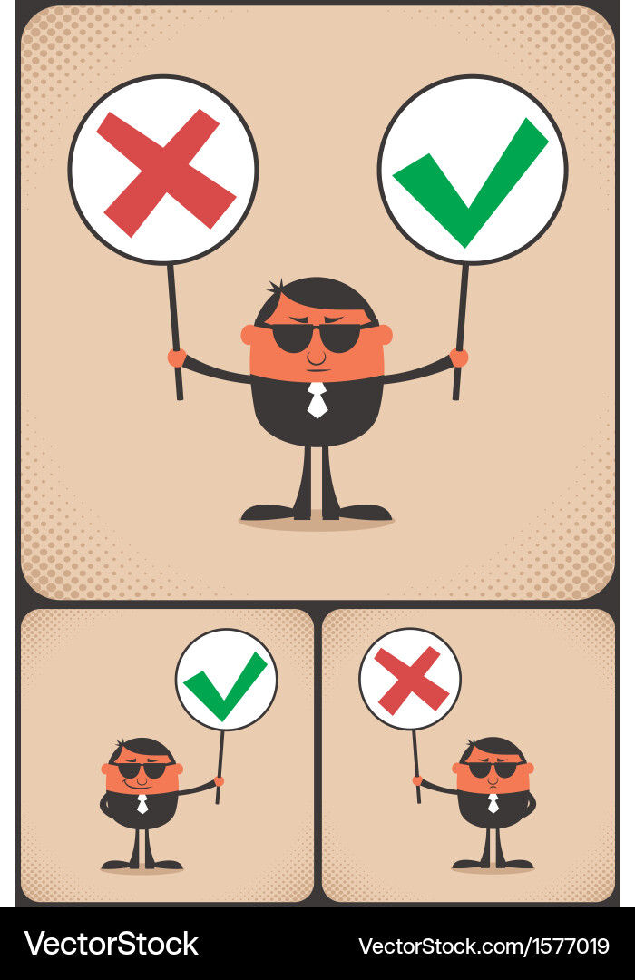 Right and Wrong Concepts vector image