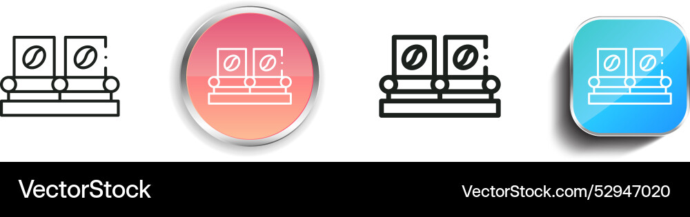Conveyor belt icon thin linear regular and button vector image